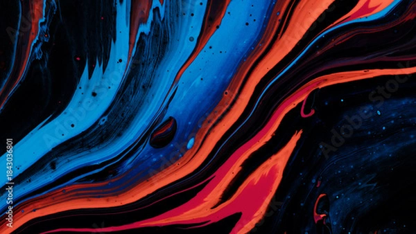 Fototapeta Vivid colorful abstract background with smooth gradients and modern flowing shapes, ideal for digital artwork, creative projects, presentations, and trendy design visuals