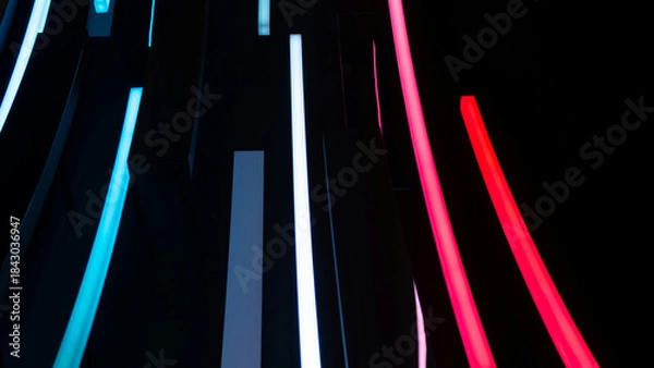 Fototapeta Colorful abstract background with energetic flowing shapes and vibrant gradient textures, ideal for modern digital art, creative projects, presentations, and design visuals