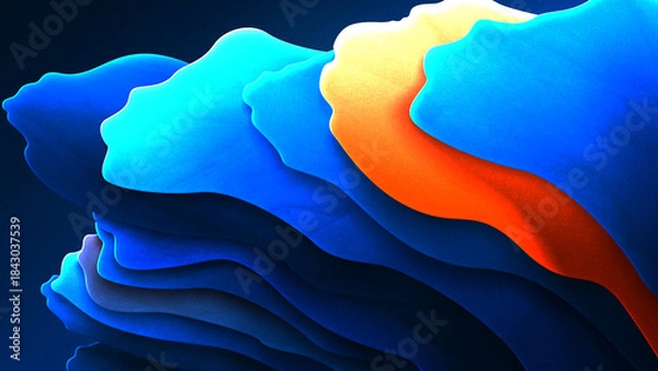 Fototapeta Colorful abstract background with flowing gradient shapes and vibrant artistic textures, ideal for modern digital art, presentations, creative design projects, and web visuals