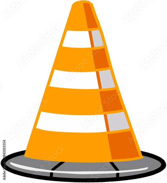 Fototapeta Simple and clear image of a safety cone used for construction sites, traffic control, and hazard indication