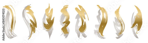 Fototapeta 筆の質感を活かした縦書き見出し用ブラシストローク素材