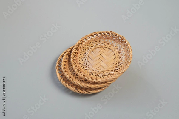 Obraz 竹編み細工の来客用茶托