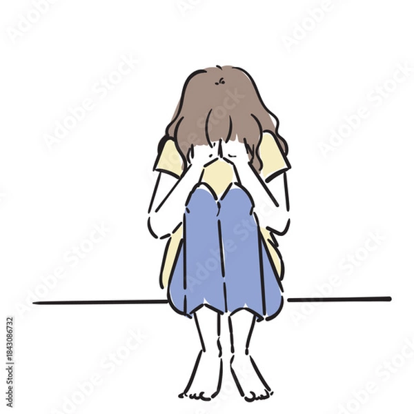 Obraz 落ち込んでいる若い女性