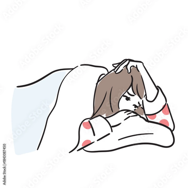 Obraz 落ち込んでいる若い女性