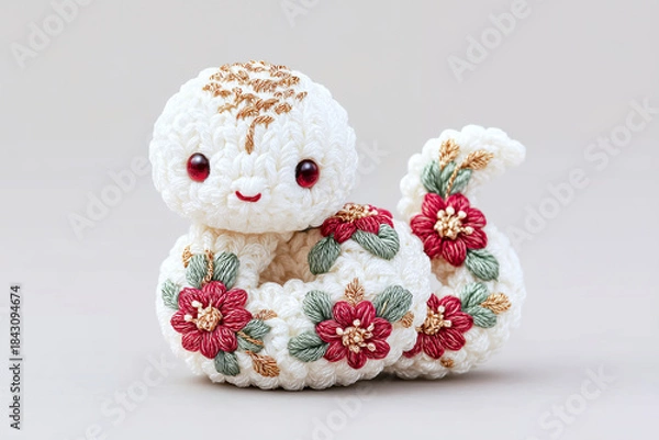 Obraz お正月向け干支の蛇の編みぐるみ