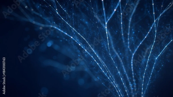 Obraz Intricate neural network web with glowing nodes. Artificial intelligence image