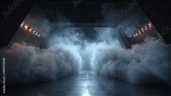 Fototapeta Super Bowl LX Team Entrance Concept - Tunnel & Smoke Effect 