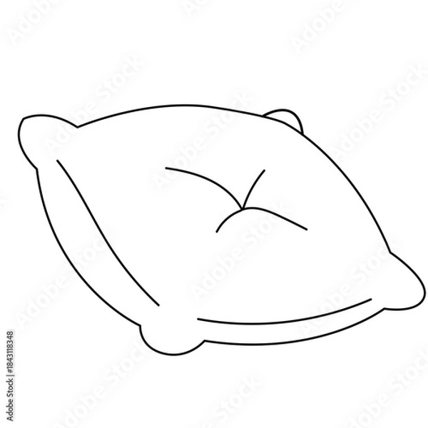 Obraz simple pillow outline vector illustration