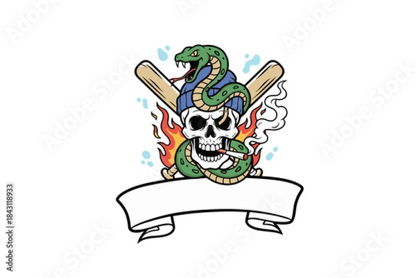 Obraz Aggressive Tattoo Illustration vecor design