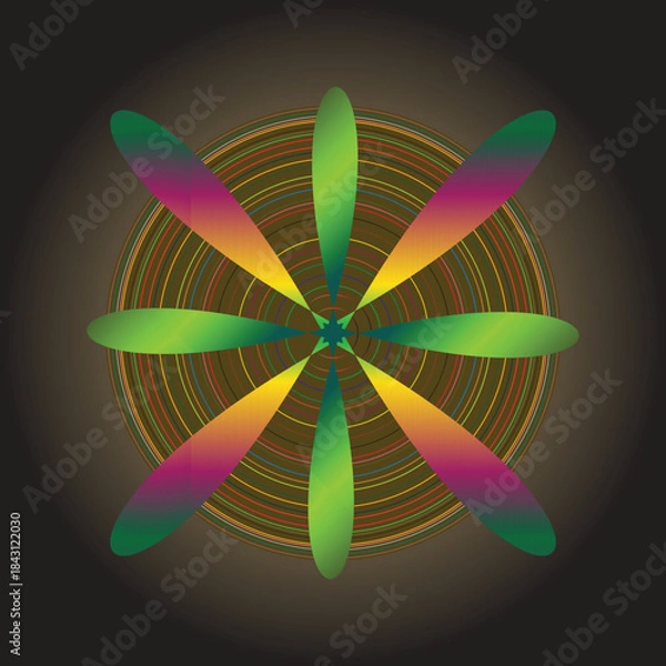 Fototapeta Abstract colorful flower vector illustration design with a vibrant floral pattern for a spring wallpaper