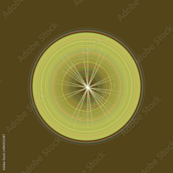 Fototapeta Vintage orange and lemon citrus fruit abstract color circle vector illustration design pattern