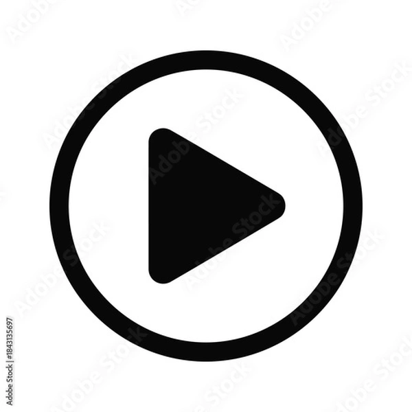 Obraz Black play button icon isolated on