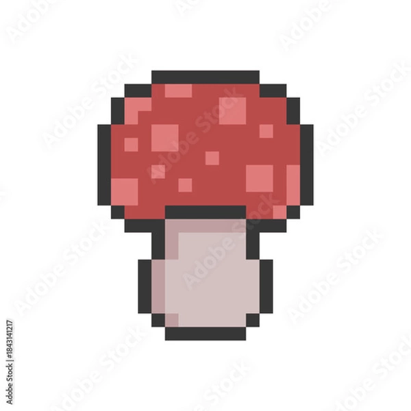 Obraz mushroom plant retro pixel art