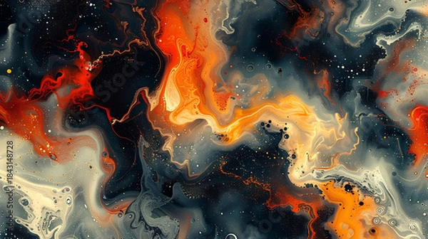 Obraz Artistic textile wallpaper featuring fluid watercolor patterns, ideal for modern interior design searches and expressive decorative wall inspiration.
