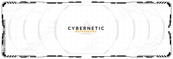 Obraz Modern Futuristic Tech Frame Background with HUD Interface