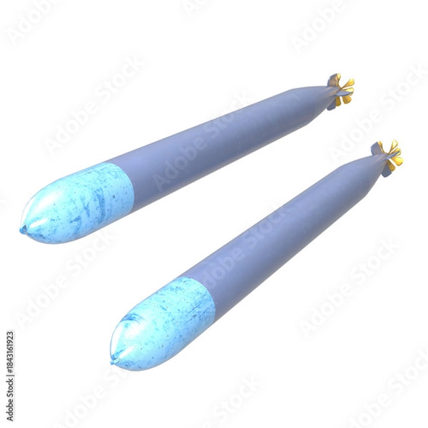 Obraz 魚雷 CGレンダリング画像 透過PNG