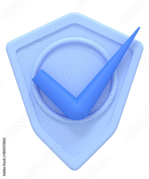 Obraz Blue Check Mark on Shield Graphic