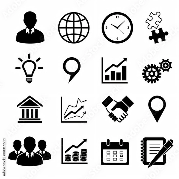 Obraz business icons set