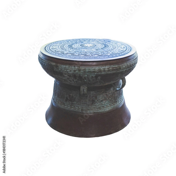 Obraz Dong Son Bronze Drums  isolated on white background