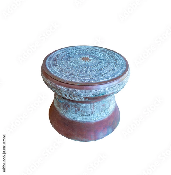 Obraz Dong Son Bronze Drums  isolated on white background