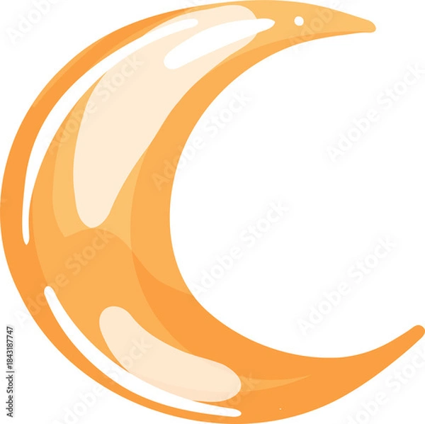 Fototapeta Golden Crescent Moon Illustration