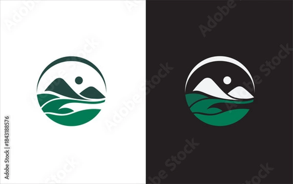 Obraz mountain green logo design template elements