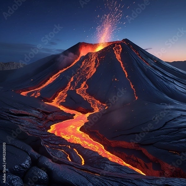 Obraz fire, heat, glowing lava,