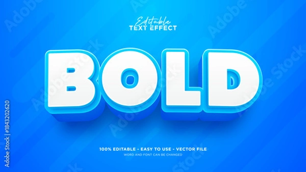 Fototapeta Blue text effect, editable text style effect