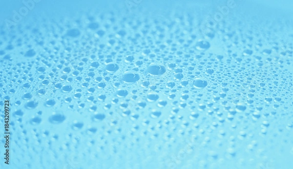 Obraz 沢山の細かい水滴の写真　透明感のある抽象的な背景　スプレー　湿度　水玉　潤い