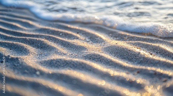 Obraz Sand waves on a beach at sunset.