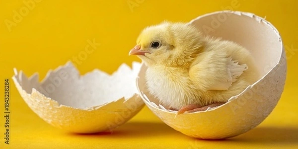 Fototapeta easter chick and egg