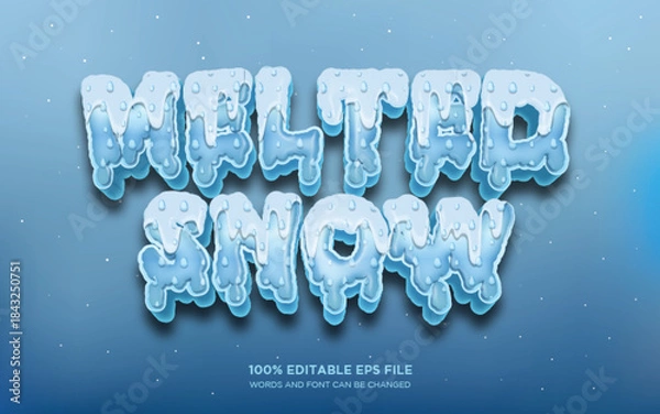 Obraz Melted Ice 3D editable text style effect