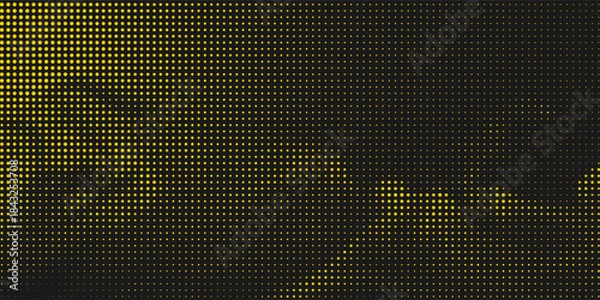 Obraz Yellow black halftone texture background in monochrome style.