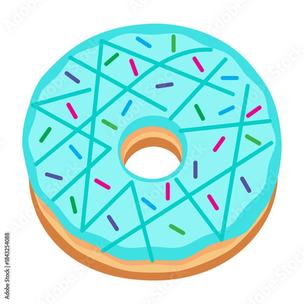 Obraz Vector graphic icon for Sprinkled donut