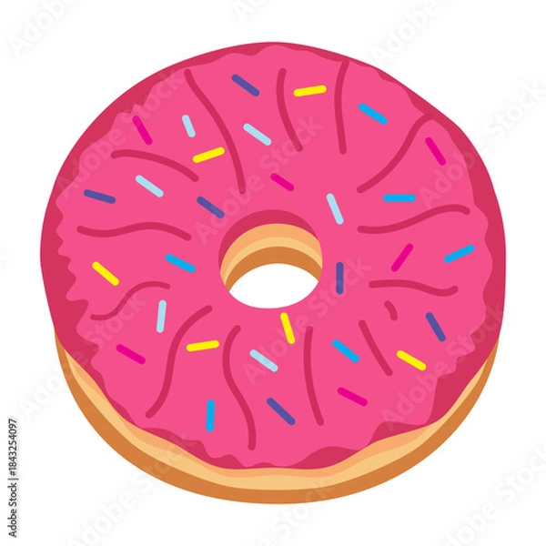 Obraz Vector graphic icon for Strawberry donut