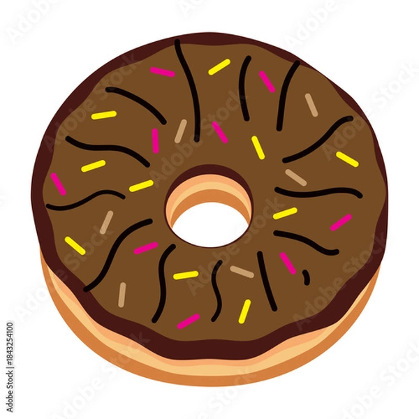Obraz Vector graphic icon for Chocolate donut