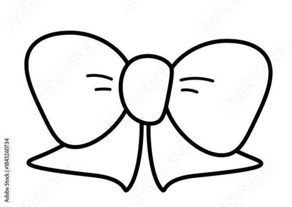 Obraz 装飾ライン入りのリボン線画イラスト