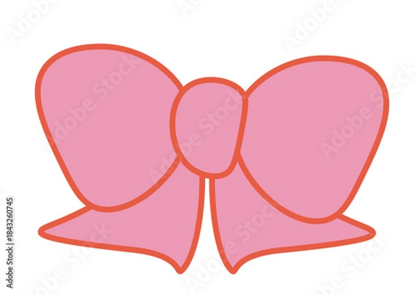 Obraz ピンク色の大きなかわいいリボンイラスト