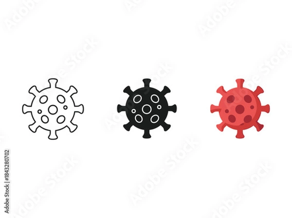 Obraz Virus icon set with different color