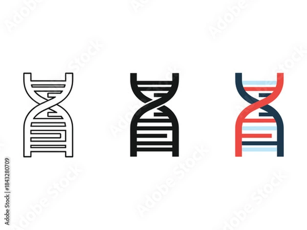 Obraz Dna double helix structure illustration set