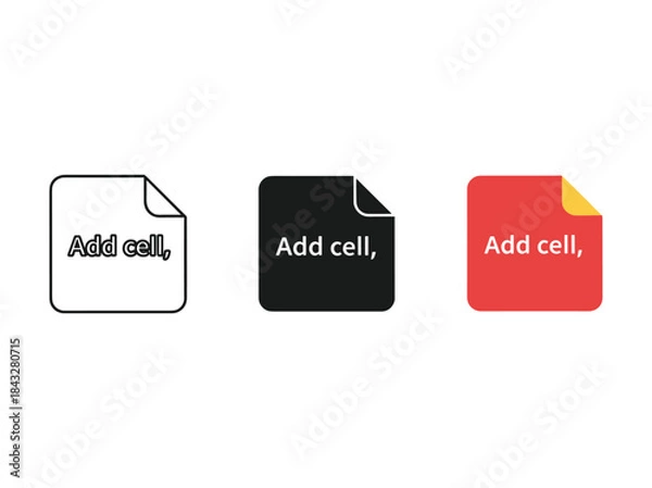 Obraz Add cell icon set with different colors and styles