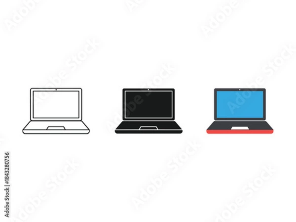 Obraz Laptop computer icon set with different colors