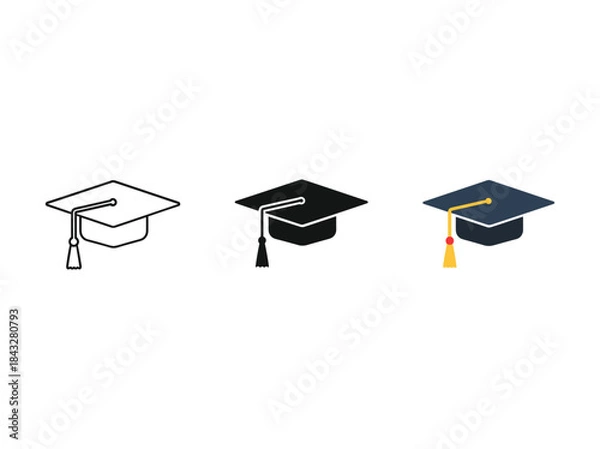 Obraz Graduation cap icons set