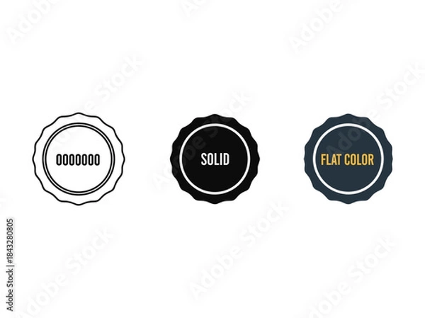 Obraz Collection of different badge icons in various colors and designs