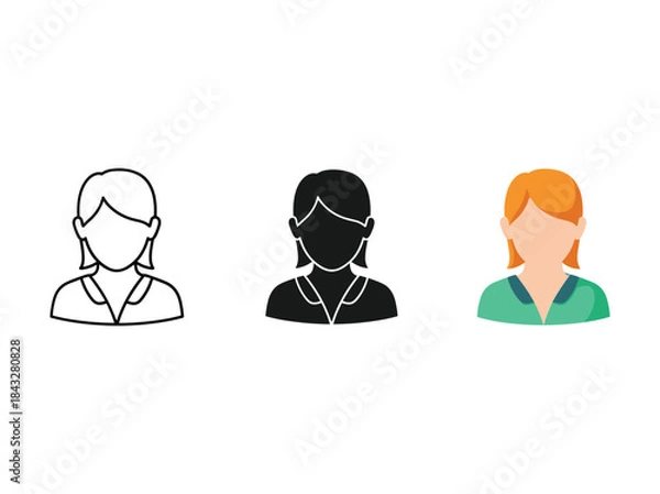 Obraz Three female avatars in different styles