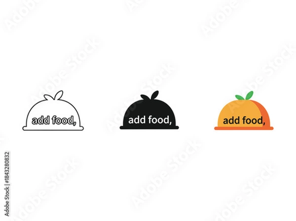 Obraz Food icons with add food text on white background