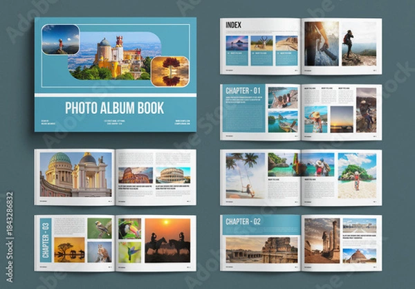 Obraz Photo Album Book Template Design Layout Landscape