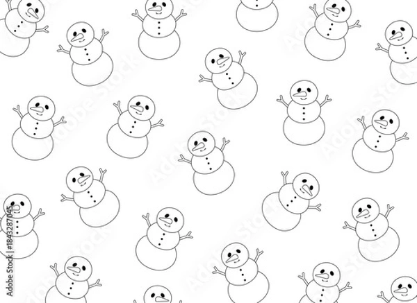 Obraz snowman vector outline background