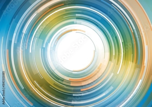 Fototapeta Vibrant Circular Gradient with Dynamic Motion and Central Illumination