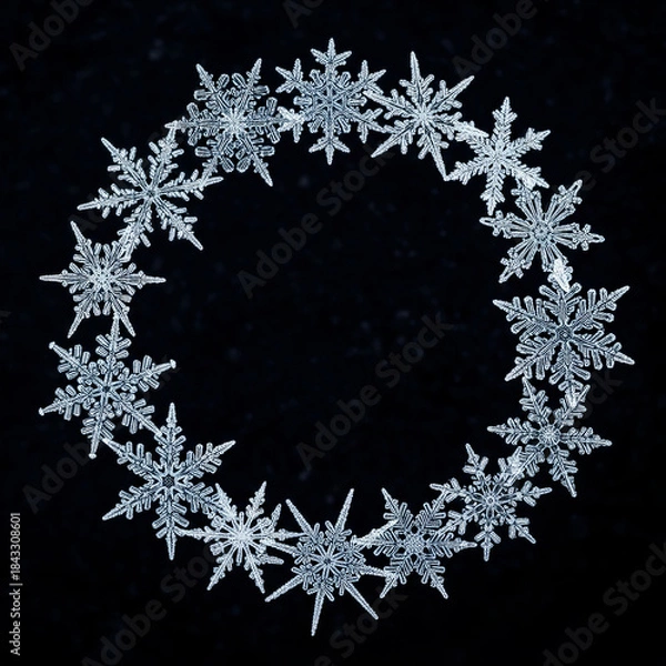 Obraz 雪の結晶のフレーム